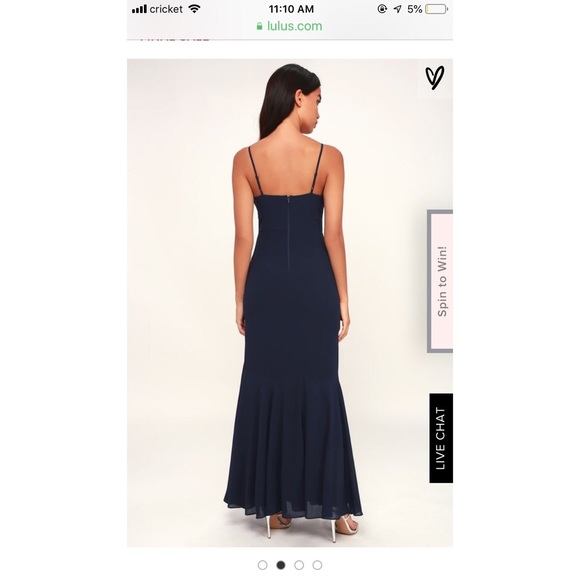 Navy Blue Trumpet NWT Floor Length Dress - Picture 8 of 8